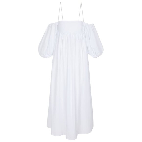 Cecilie‎ Bahnsen Holly off-shoulder cotton maxi dress • size 4 - Picture 1 of 15